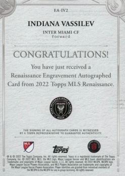 2022 Topps Renaissance MLS - Renaissance Engravement Autographs Ruby #EA-IV2 Indiana Vassilev Back