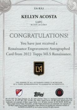 2022 Topps Renaissance MLS - Renaissance Engravement Autographs Ruby #EA-KA3 Kellyn Acosta Back