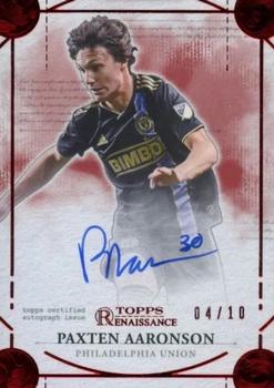 2022 Topps Renaissance MLS - Renaissance Engravement Autographs Ruby #EA-PA1 Paxten Aaronson Front