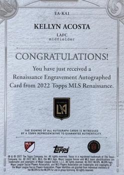 2022 Topps Renaissance MLS - Renaissance Engravement Autographs Ruby #EA-KA1 Kellyn Acosta Back