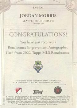 2022 Topps Renaissance MLS - Renaissance Engravement Autographs Gold #EA-MO6 Jordan Morris Back