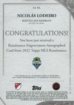 2022 Topps Renaissance MLS - Renaissance Engravement Autographs Gold #EA-NL Nicolás Lodeiro Back