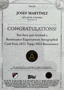 2022 Topps Renaissance MLS - Renaissance Engravement Autographs Platinum #EA-JO Josef Martínez Back