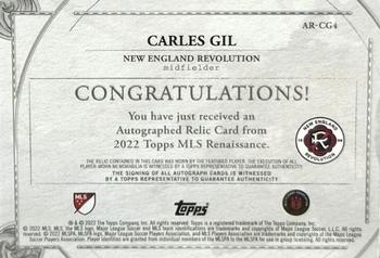 2022 Topps Renaissance MLS - Autographed Relics #AR-CG4 Carles Gil Back