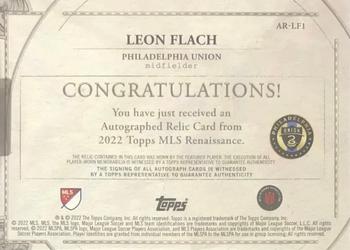 2022 Topps Renaissance MLS - Autographed Relics #AR-LF1 Leon Flach Back