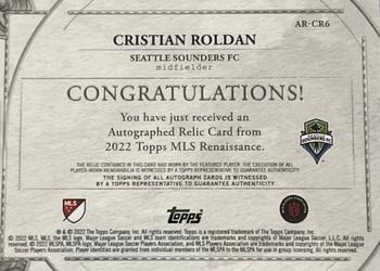 2022 Topps Renaissance MLS - Autographed Relics #AR-CR6 Cristian Roldan Back