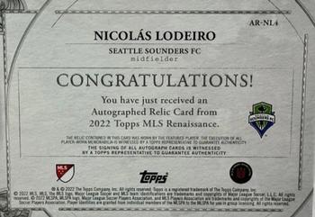 2022 Topps Renaissance MLS - Autographed Relics #AR-NL4 Nicolas Lodeiro Back