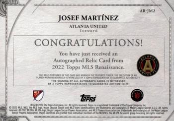 2022 Topps Renaissance MLS - Autographed Relics #AR-JM2 Josef Martínez Back