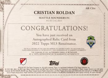 2022 Topps Renaissance MLS - Autographed Relics #AR-CR4 Cristian Roldan Back