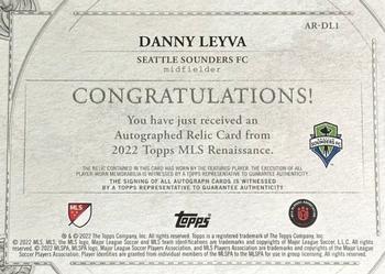 2022 Topps Renaissance MLS - Autographed Relics Gold #AR-DL1 Danny Leyva Back