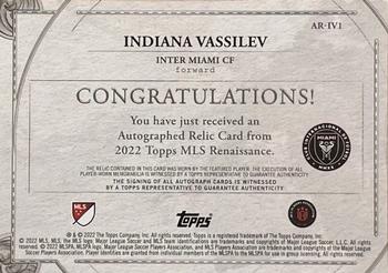 2022 Topps Renaissance MLS - Autographed Relics Gold #AR-IV1 Indiana Vassilev Back