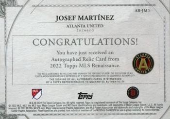 2022 Topps Renaissance MLS - Autographed Relics Gold #AR-JM3 Josef Martínez Back