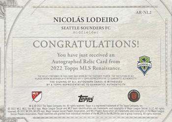 2022 Topps Renaissance MLS - Autographed Relics Gold #AR-NL2 Nicolás Lodeiro Back