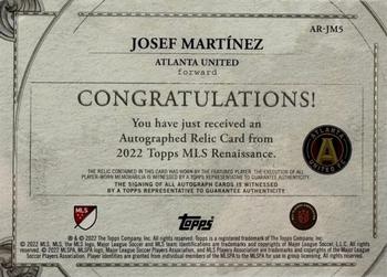 2022 Topps Renaissance MLS - Autographed Relics Ruby #AR-JM5 Josef Martínez Back