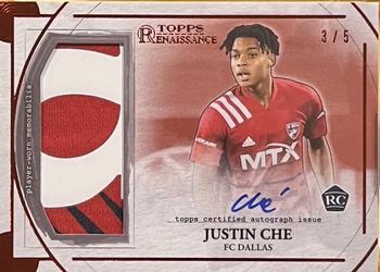 2022 Topps Renaissance MLS - Autographed Relics Ruby #AR-JC2 Justin Che Front