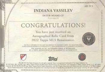2022 Topps Renaissance MLS - Autographed Relics Ruby #AR-IV3 Indiana Vassilev Back