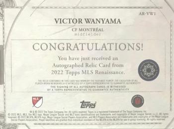 2022 Topps Renaissance MLS - Autographed Relics Platinum #AR-VW1 Victor Wanyama Back
