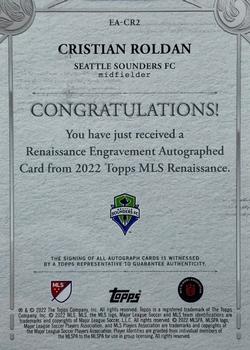 2022 Topps Renaissance MLS - Renaissance Engravement Autographs #EA-CR2 Cristian Roldan Back