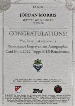 2022 Topps Renaissance MLS - Renaissance Engravement Autographs #EA-MO4 Jordan Morris Back
