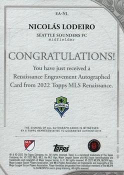 2022 Topps Renaissance MLS - Renaissance Engravement Autographs #EA-NL Nicolás Lodeiro Back