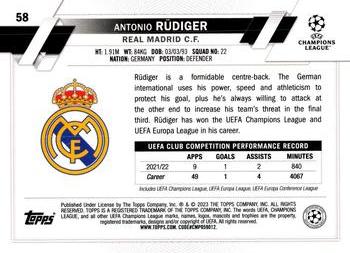 2022-23 Topps UEFA Club Competitions 1st Edition #58 Antonio Rüdiger Back