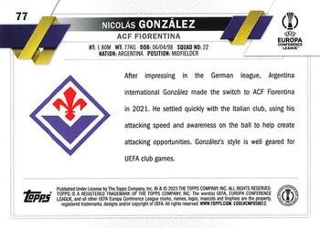 2022-23 Topps UEFA Club Competitions 1st Edition #77 Nicolás González Back