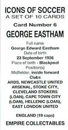 2023 Empire Collectables Icons of Soccer (Series 1) #6 George Eastham Back
