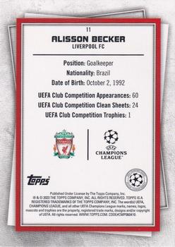 2022-23 Topps UEFA Club Competitions Superstars #11 Alisson Becker Back