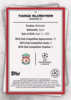 2022-23 Topps UEFA Club Competitions Superstars #14 Thiago Alcântara Back