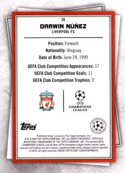 2022-23 Topps UEFA Club Competitions Superstars #20 Darwin Núñez Back