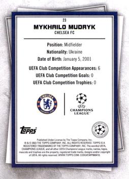 2022-23 Topps UEFA Club Competitions Superstars #23 Mykhailo Mudryk Back