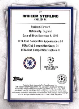 2022-23 Topps UEFA Club Competitions Superstars #27 Raheem Sterling Back