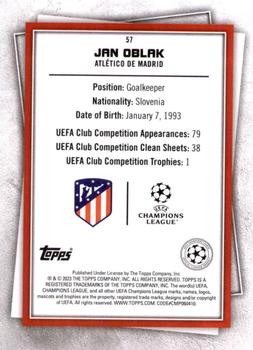 2022-23 Topps UEFA Club Competitions Superstars #57 Jan Oblak Back