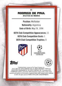 2022-23 Topps UEFA Club Competitions Superstars #61 Rodrigo De Paul Back