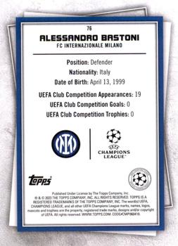 2022-23 Topps UEFA Club Competitions Superstars #76 Alessandro Bastoni Back