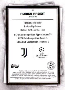 2022-23 Topps UEFA Club Competitions Superstars #89 Adrien Rabiot Back