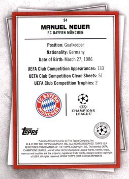 2022-23 Topps UEFA Club Competitions Superstars #94 Manuel Neuer Back