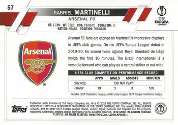 2022-23 Topps UEFA Club Competitions - Inferno Foil #57 Gabriel Martinelli Back