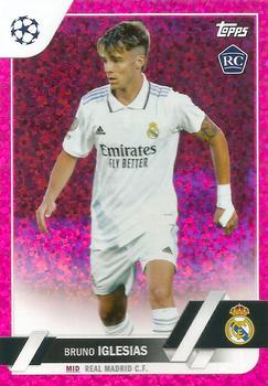2022-23 Topps UEFA Club Competitions - Pink Sparkle Foil #114 Bruno Iglesias Front