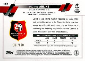 2022-23 Topps UEFA Club Competitions - Black & White Icy Foil #167 Matthis Abline Back