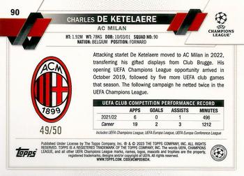 2022-23 Topps UEFA Club Competitions - Gold Foil #90 Charles De Ketelaere Back