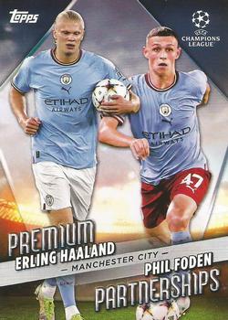 2022-23 Topps UEFA Club Competitions - Premium Partnerships #PP-5 Phil Foden / Erling Haaland Front