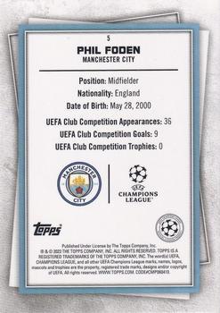 2022-23 Topps UEFA Club Competitions Superstars - Common Yellow #5 Phil Foden Back