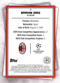 2022-23 Topps UEFA Club Competitions Superstars - Common Yellow #72 Brahim Díaz Back