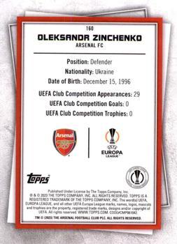 2022-23 Topps UEFA Club Competitions Superstars - Common Yellow #160 Oleksandr Zinchenko Back