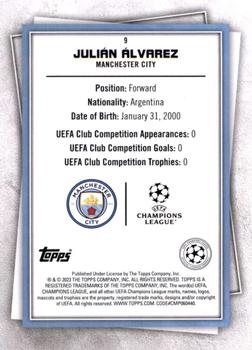 2022-23 Topps UEFA Club Competitions Superstars - Common Yellow #9 Julián Álvarez Back