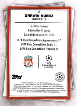 2022-23 Topps UEFA Club Competitions Superstars - Common Yellow #20 Darwin Núñez Back