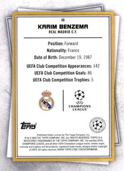 2022-23 Topps UEFA Club Competitions Superstars - Common Yellow #46 Karim Benzema Back