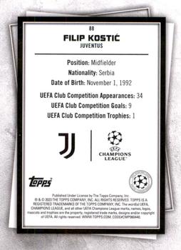 2022-23 Topps UEFA Superstars - Common Yellow #88 Filip Kostić Back