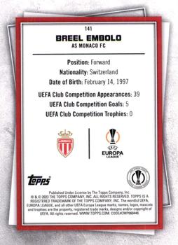 2022-23 Topps UEFA Club Competitions Superstars - Common Yellow #141 Breel Embolo Back